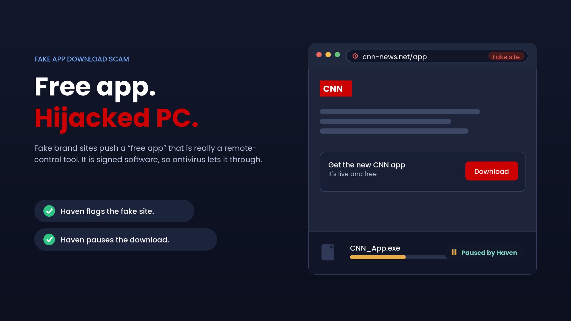 A Site That Looks Just Like CNN Wants You to Download One File. Don't.
